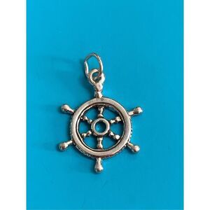 Ship Wheel Vintage Sterling Silver Jewelry Charm #boat #water